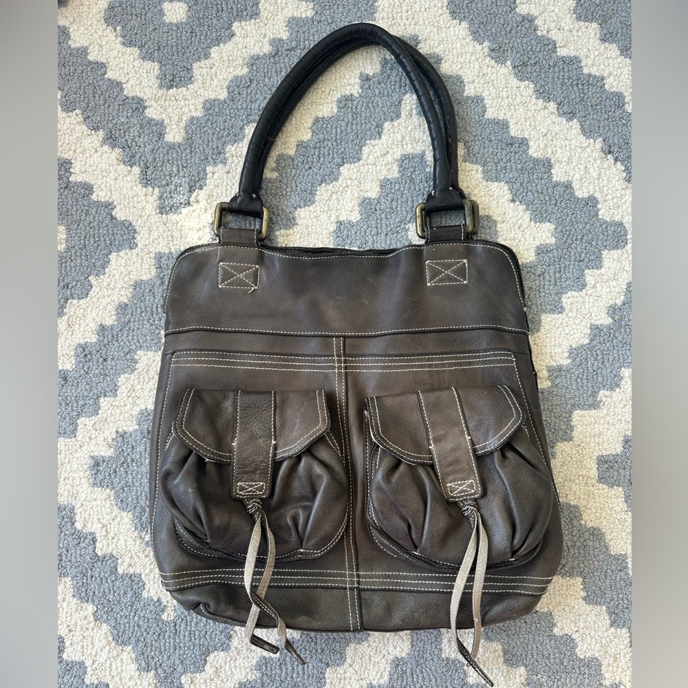 GAP 1969 Y2K Brown Leather Women's Shoulder Bag